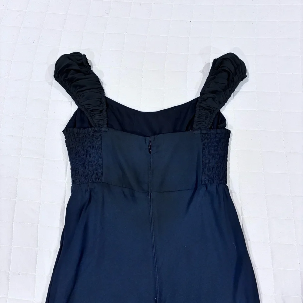 NWT Abercrombie & Fitch Black Chiffon Empire Waist Maxi Dress Medium Bridgerton